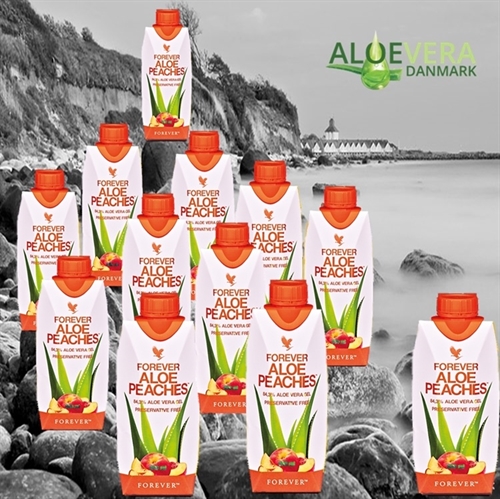 FOREVER ALOE PEACHES™ 12-Stk. mini Aloe Vera drik med C-vitamin, og smag af solmodne ferskner